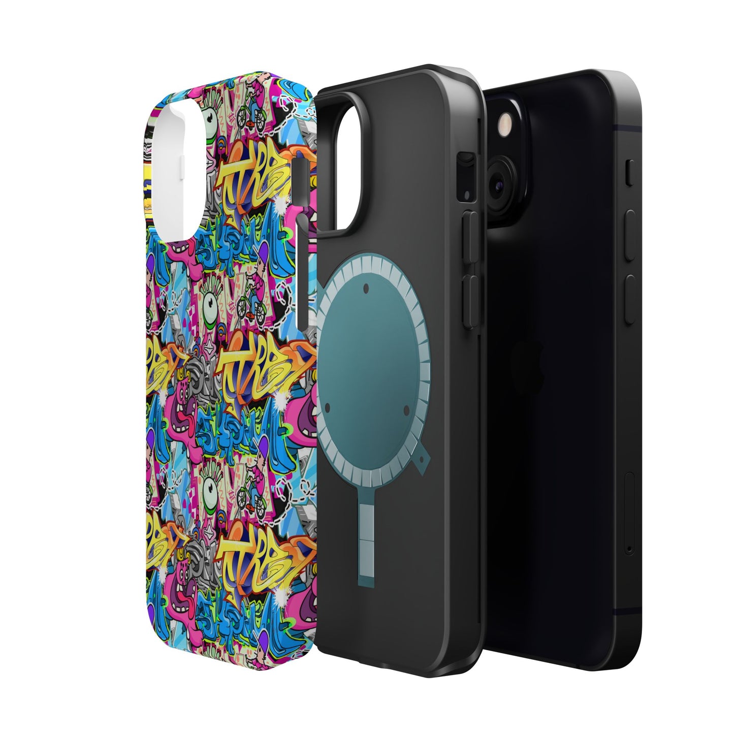 Coque de téléphone magnétique Graffiti Collage — Housse protectrice résistante aux chocs
