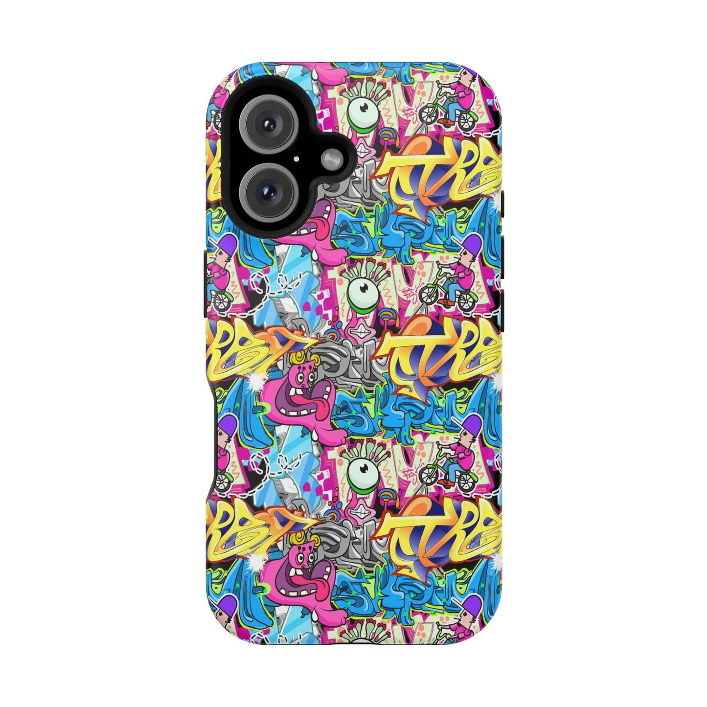 Coque de téléphone magnétique Graffiti Collage — Housse protectrice résistante aux chocs