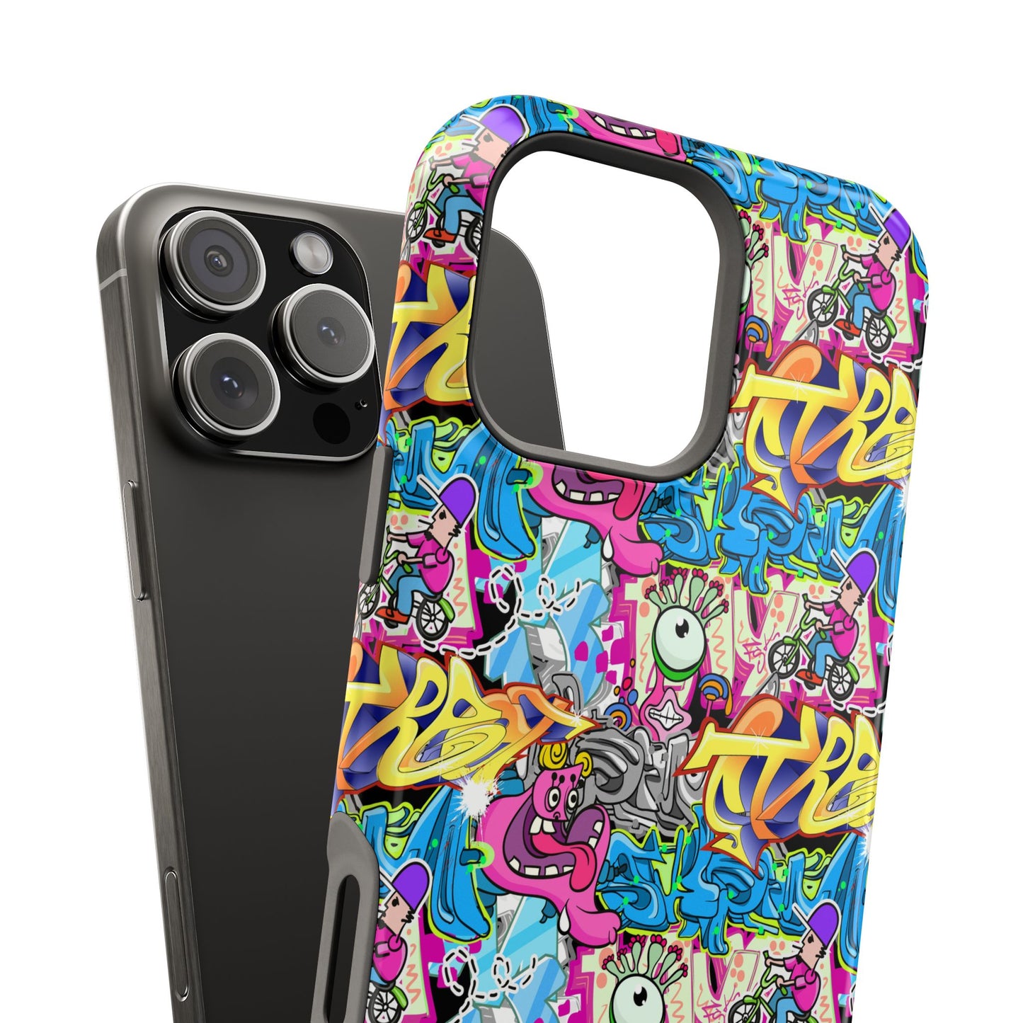 Coque de téléphone magnétique Graffiti Collage — Housse protectrice résistante aux chocs