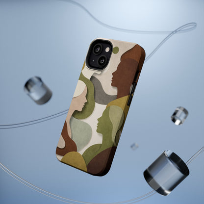 Coque de téléphone — Silhouettes multiculturelles abstraites magnétique et résistante aux chocs