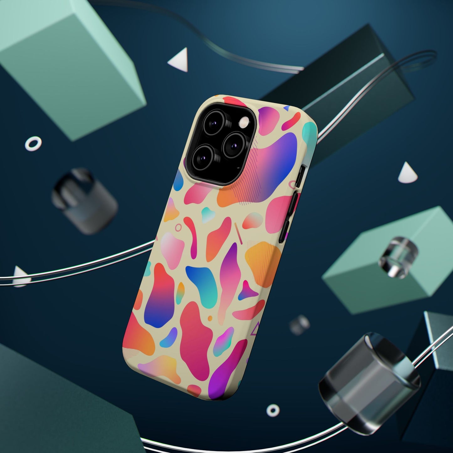 Coque de téléphone antichoc MagSafe — Motif abstrait coloré