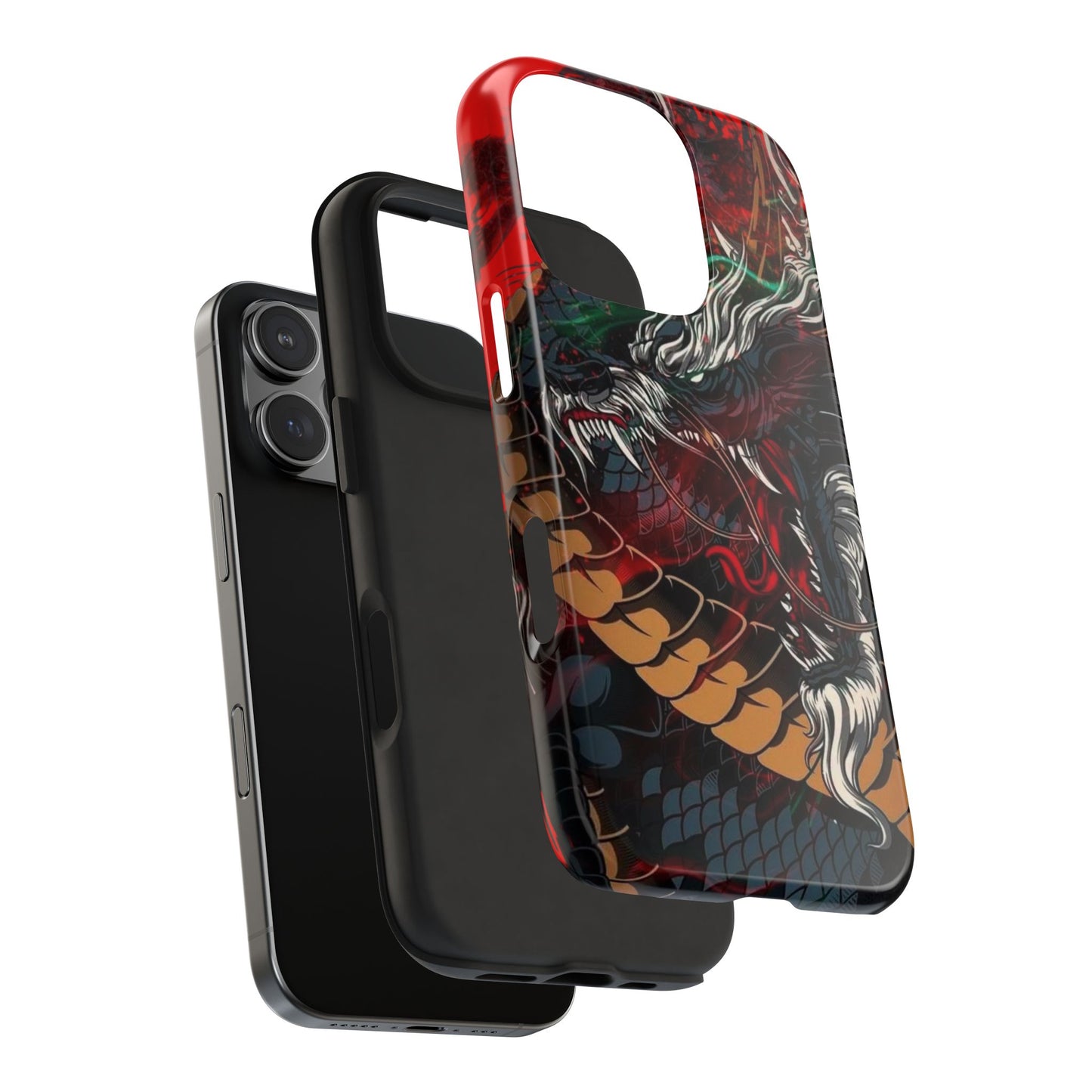 Coque de téléphone renforcée Dragon Rage — Housse protectrice iPhone style tatouage