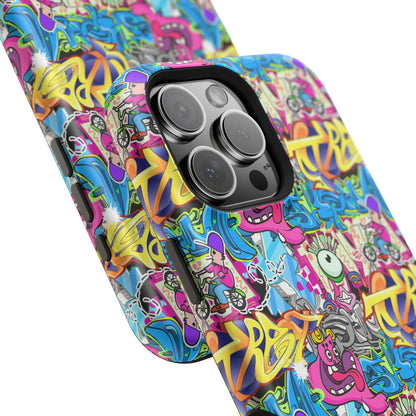 Coque de téléphone magnétique Graffiti Collage — Housse protectrice résistante aux chocs