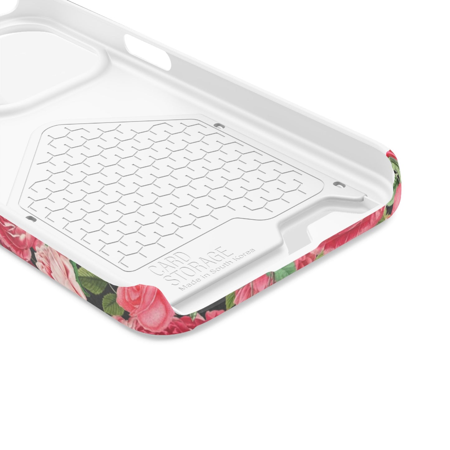 Coque de téléphone avec porte-cartes Floral Rose – Jardin vintage rose