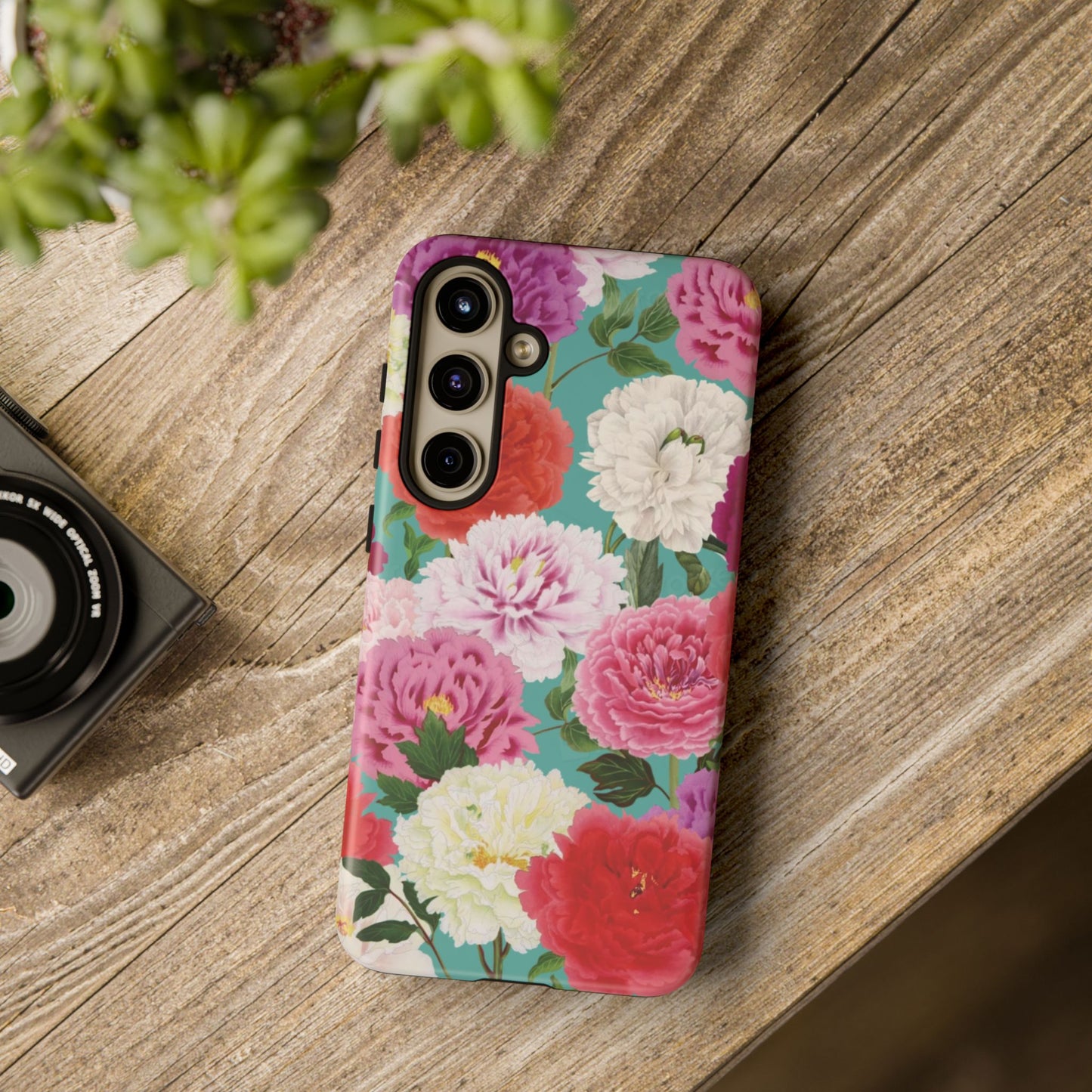 Coque de téléphone renforcée Floral Peony — Housse botanique protectrice pour iPhone