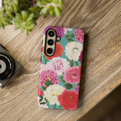 Coque de téléphone renforcée Floral Peony — Housse botanique protectrice pour iPhone