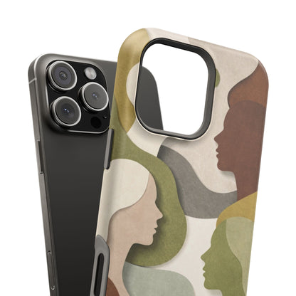 Coque de téléphone — Silhouettes multiculturelles abstraites magnétique et résistante aux chocs