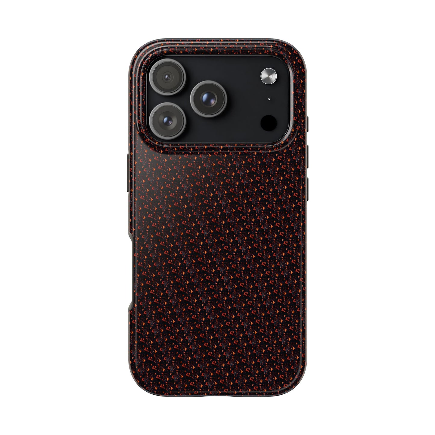 Coque de téléphone renforcée – Housse de protection robuste noire avec éclats rouges
