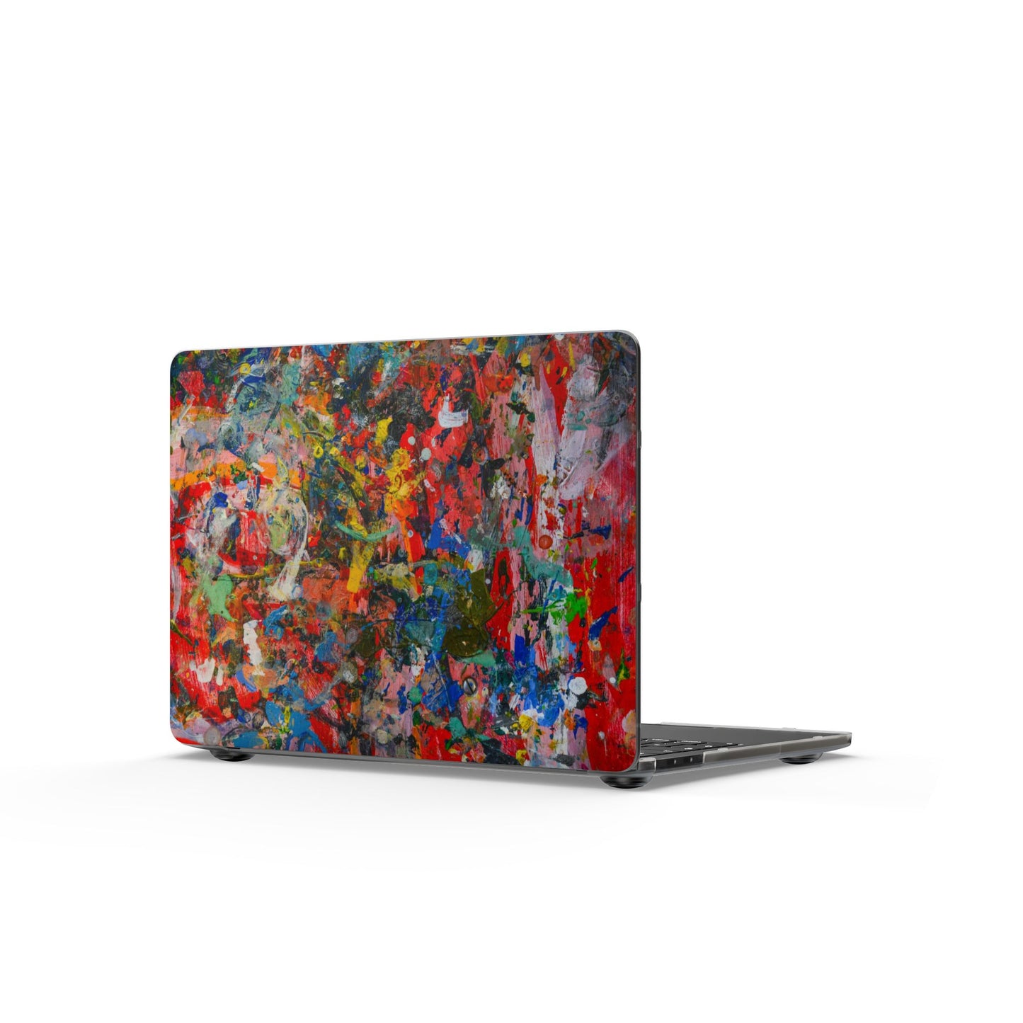 Coque Mate MacBook Éclaboussures Abstraites — Housse d’Ordinateur Portable Effet Peinture Vibrante
