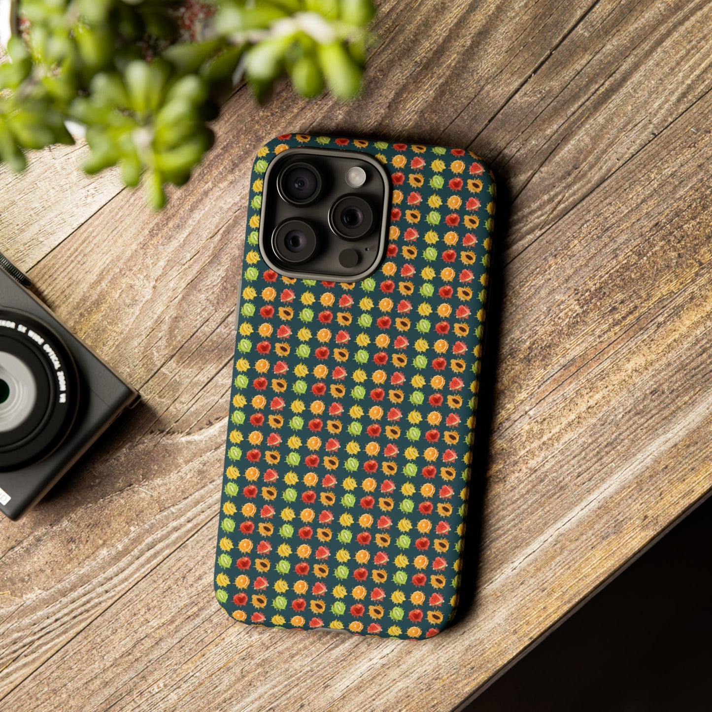 Floral Dot Tough Phone Case — Retro Pattern Protective Phone Cover