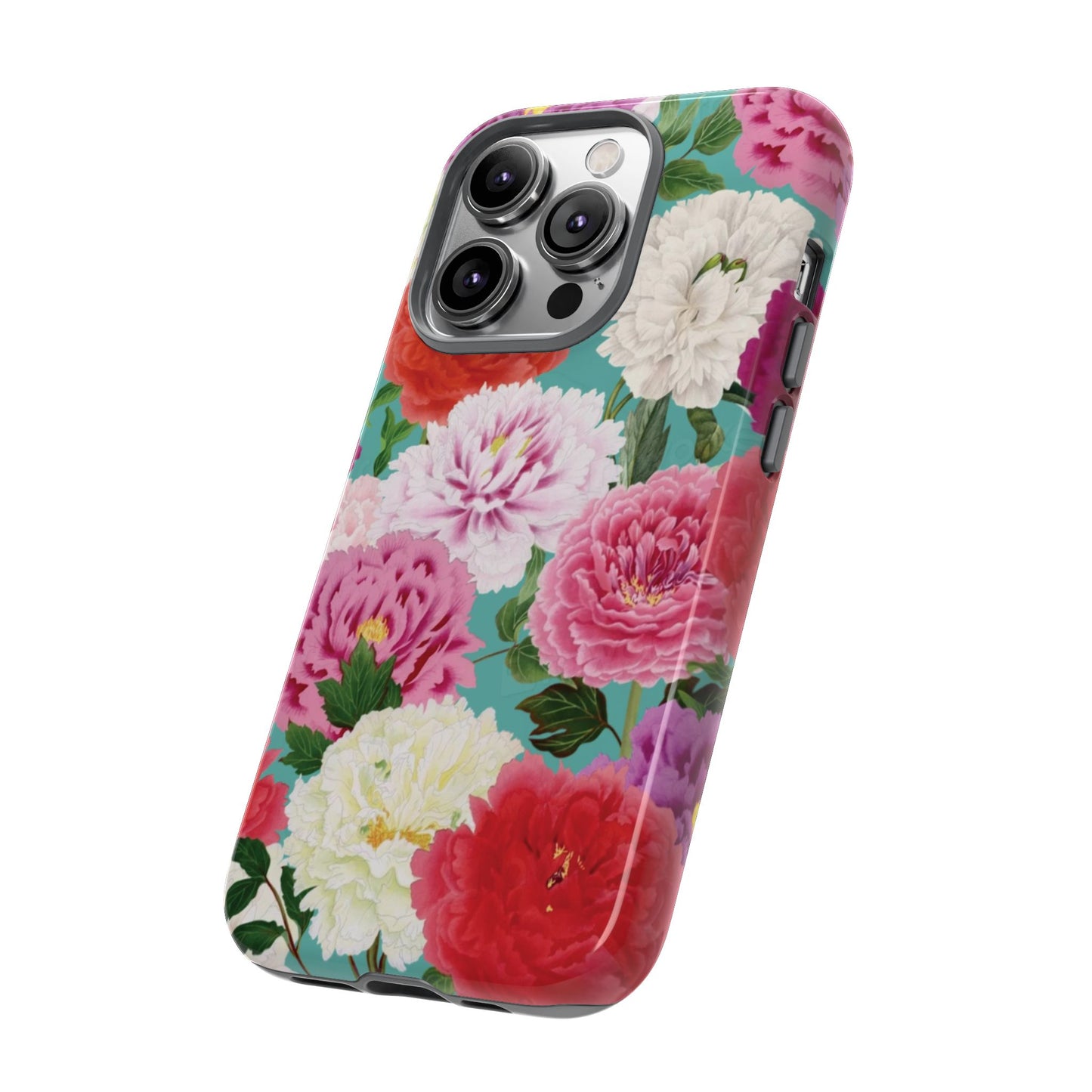 Coque de téléphone renforcée Floral Peony — Housse botanique protectrice pour iPhone