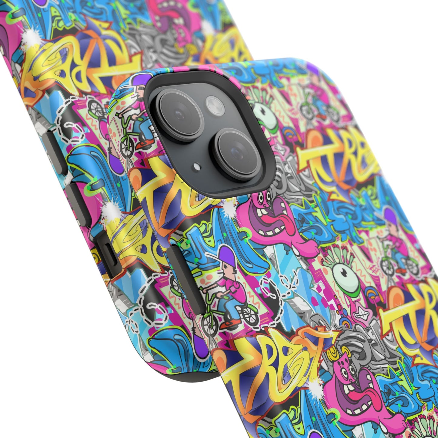 Coque de téléphone magnétique Graffiti Collage — Housse protectrice résistante aux chocs