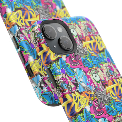 Coque de téléphone magnétique Graffiti Collage — Housse protectrice résistante aux chocs