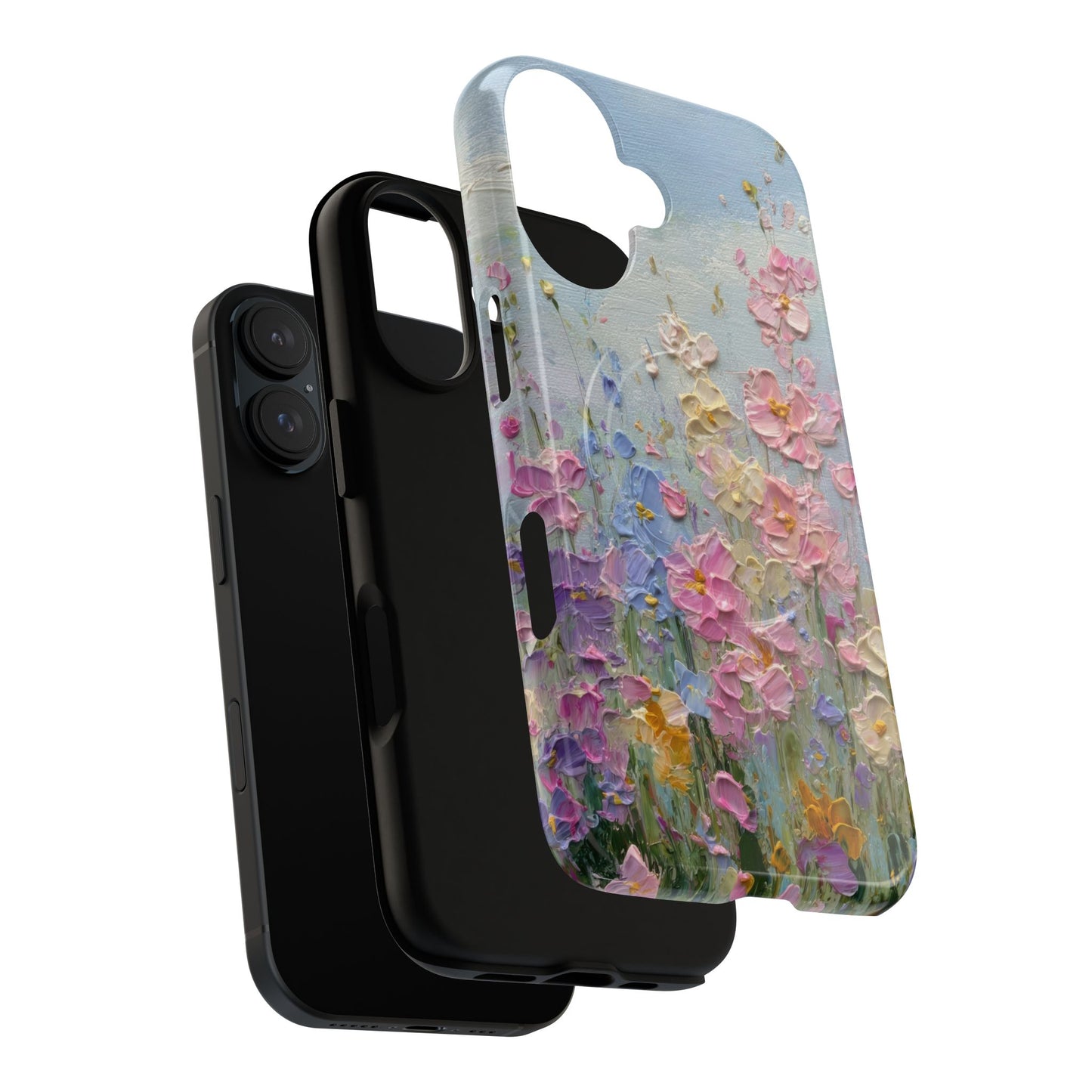 Coque de téléphone Floral Garden — Coque magnétique renforcée à fleurs texturées pastel