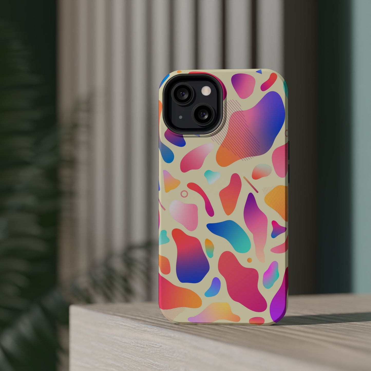 Coque de téléphone antichoc MagSafe — Motif abstrait coloré