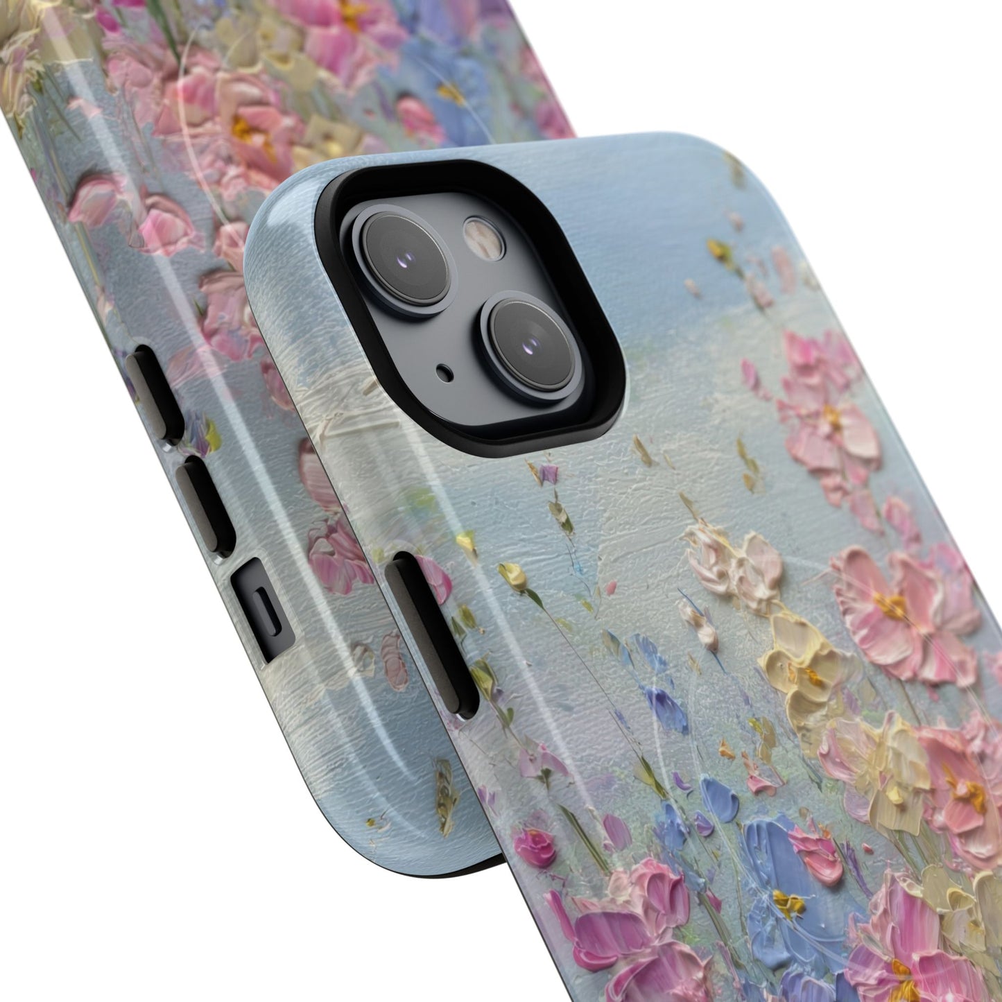 Coque de téléphone Floral Garden — Coque magnétique renforcée à fleurs texturées pastel