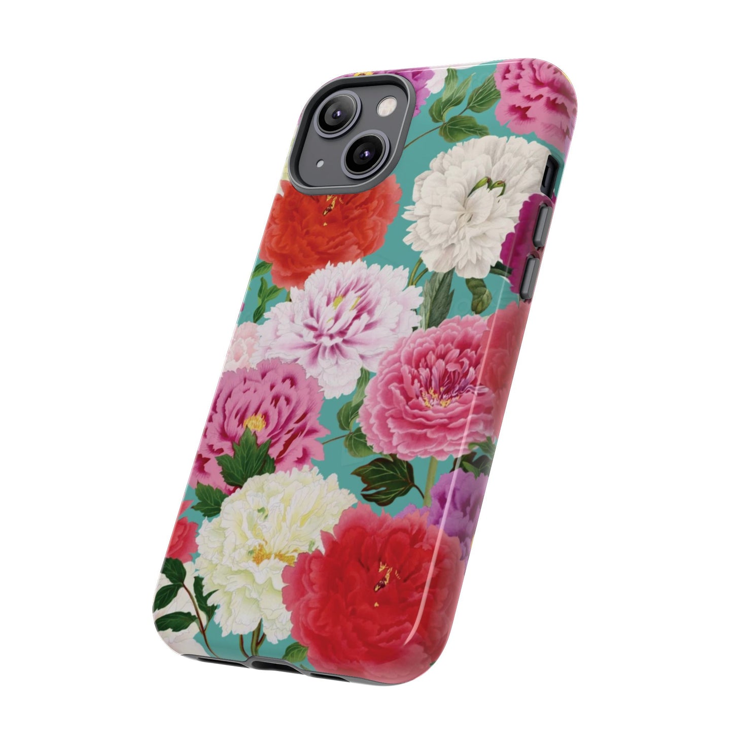 Coque de téléphone renforcée Floral Peony — Housse botanique protectrice pour iPhone