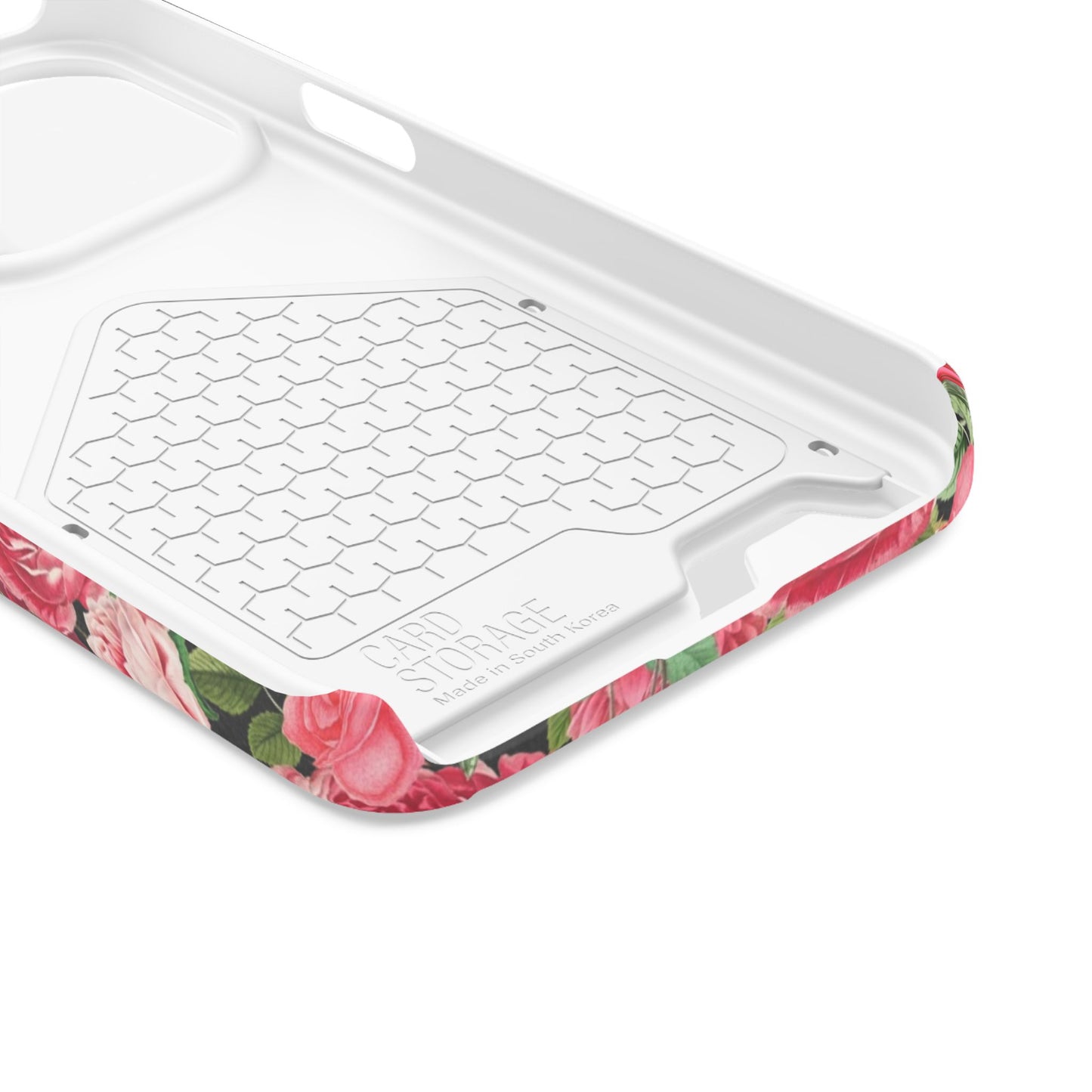 Coque de téléphone avec porte-cartes Floral Rose – Jardin vintage rose
