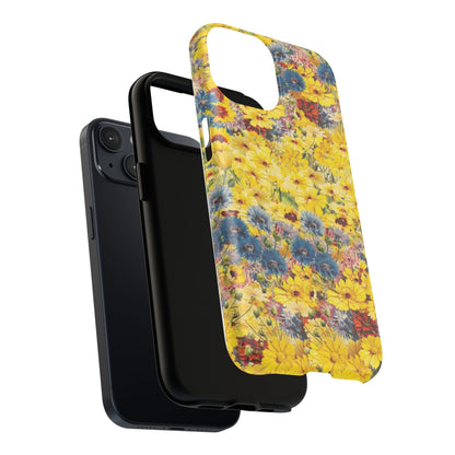 Coque de téléphone magnétique renforcée Floral Yellow Wildflower — Housse magnétique durable à fixation Snap