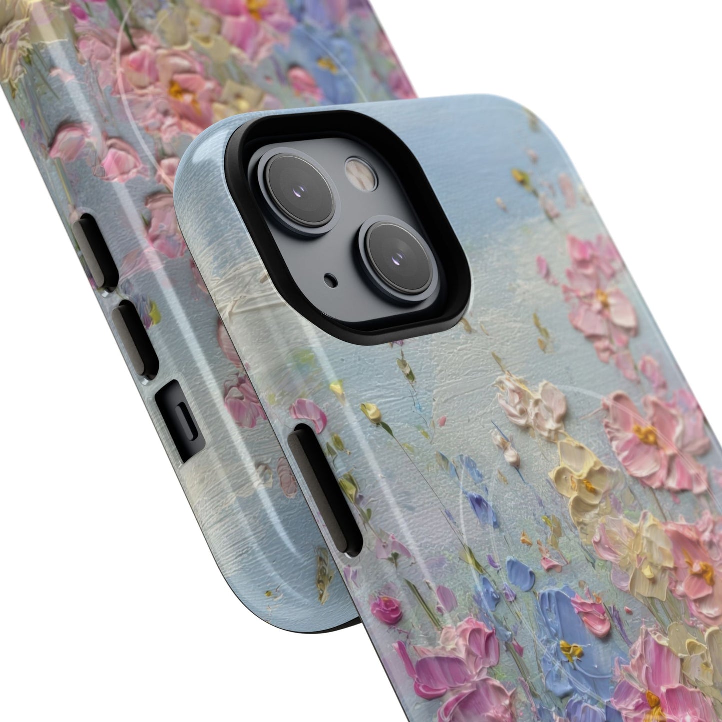 Coque de téléphone Floral Garden — Coque magnétique renforcée à fleurs texturées pastel