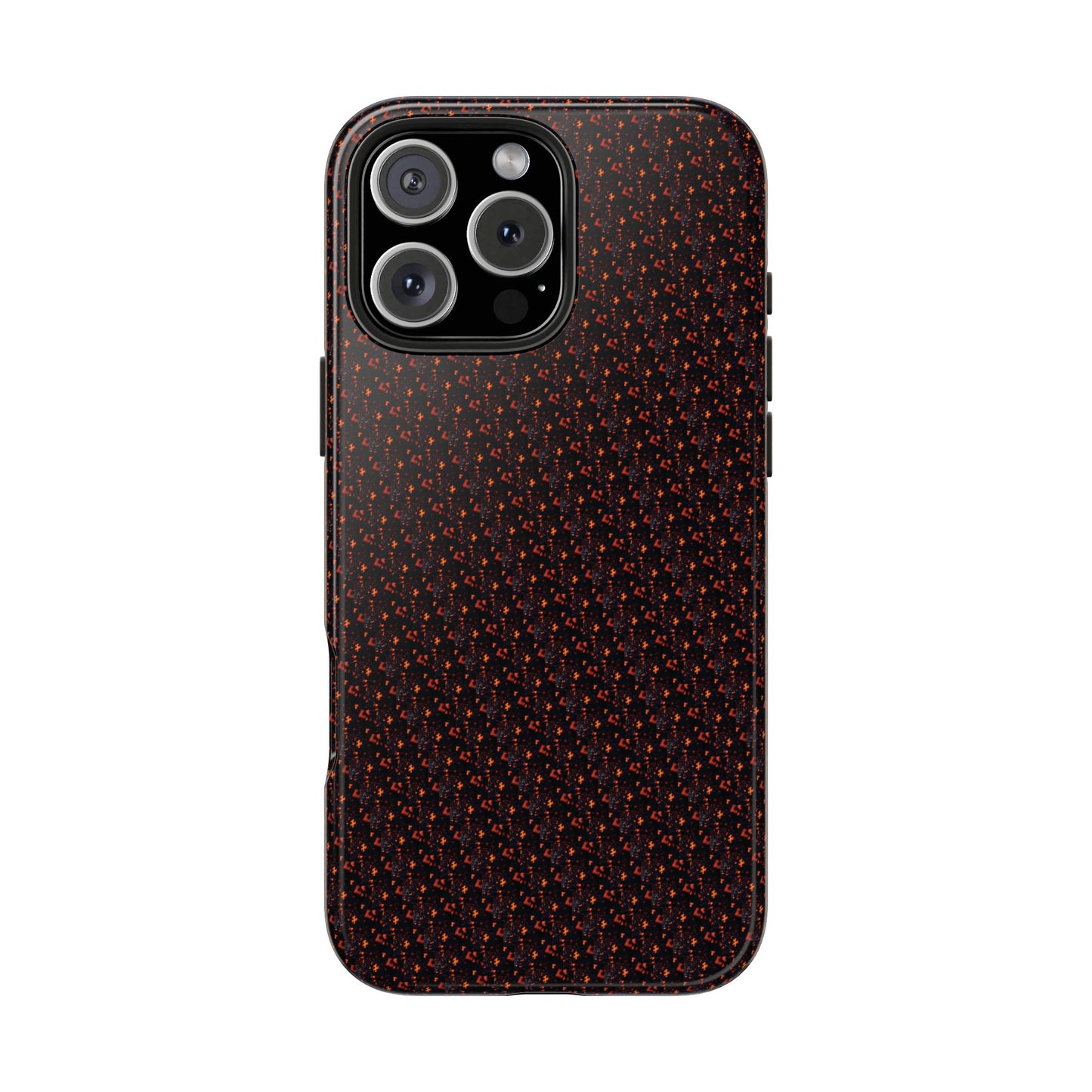 Coque de téléphone renforcée – Housse de protection robuste noire avec éclats rouges