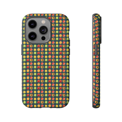 Floral Dot Tough Phone Case — Retro Pattern Protective Phone Cover