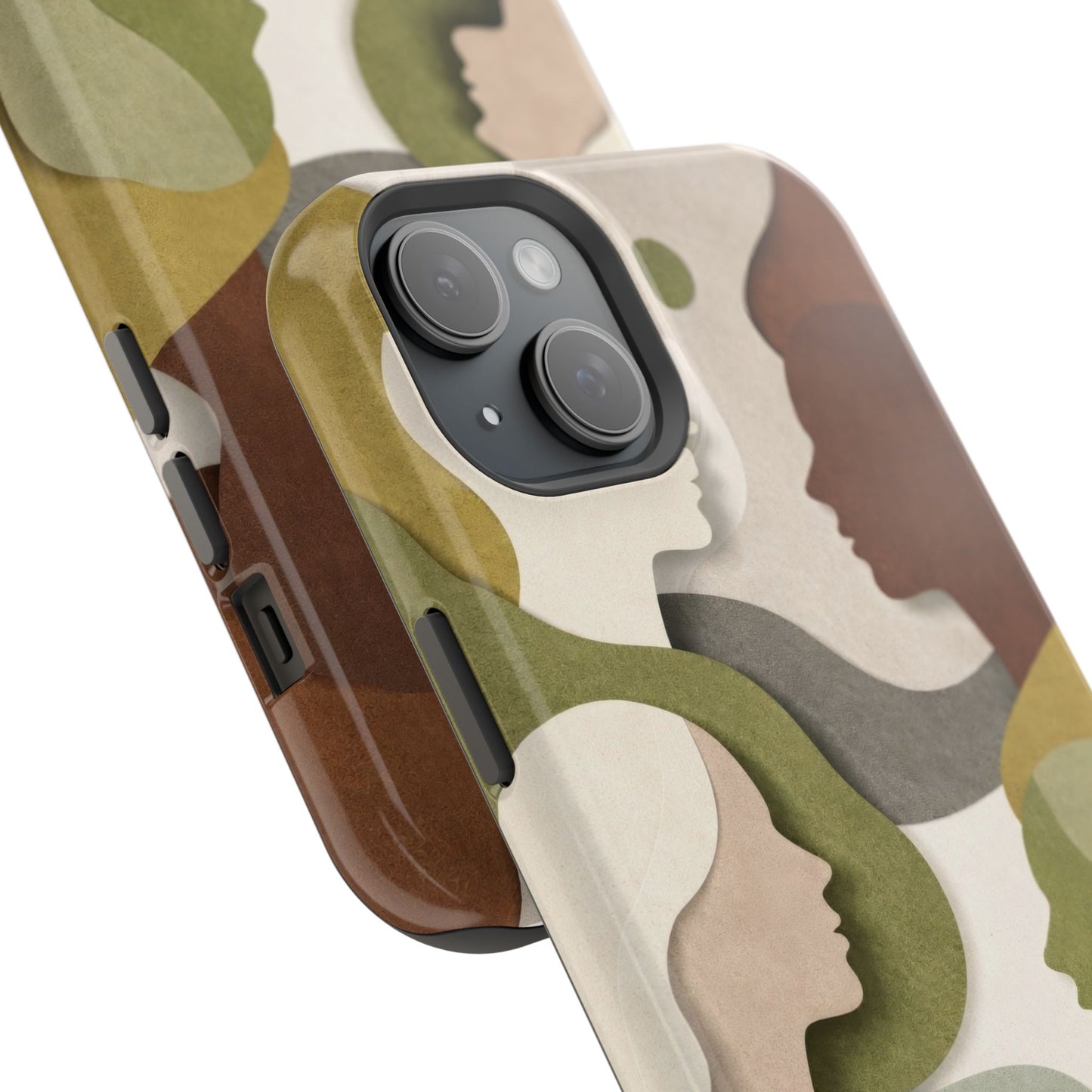 Coque de téléphone — Silhouettes multiculturelles abstraites magnétique et résistante aux chocs