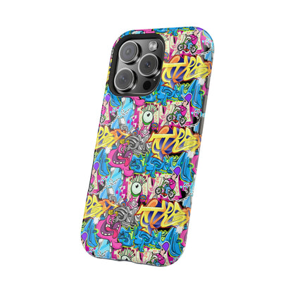 Coque de téléphone magnétique Graffiti Collage — Housse protectrice résistante aux chocs