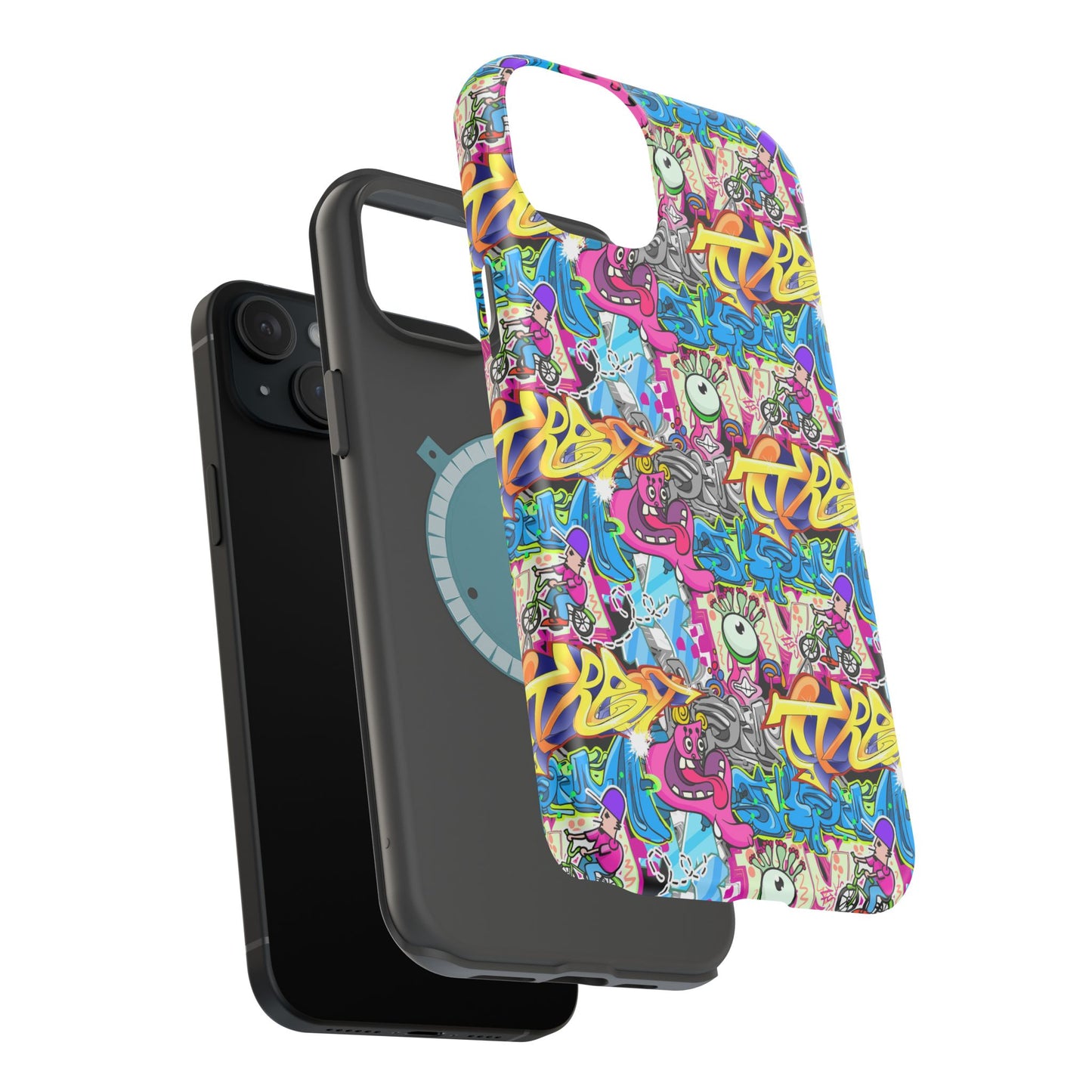 Coque de téléphone magnétique Graffiti Collage — Housse protectrice résistante aux chocs