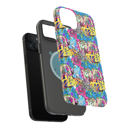 Coque de téléphone magnétique Graffiti Collage — Housse protectrice résistante aux chocs