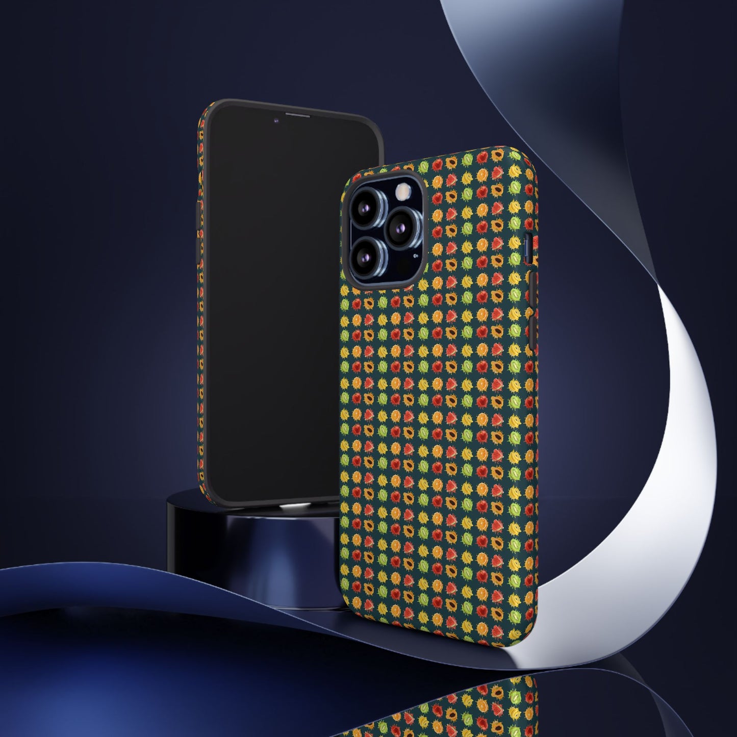 Floral Dot Tough Phone Case — Retro Pattern Protective Phone Cover