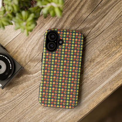 Floral Dot Tough Phone Case — Retro Pattern Protective Phone Cover