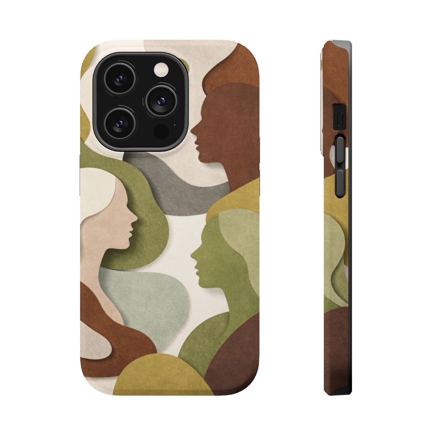 Coque de téléphone — Silhouettes multiculturelles abstraites magnétique et résistante aux chocs