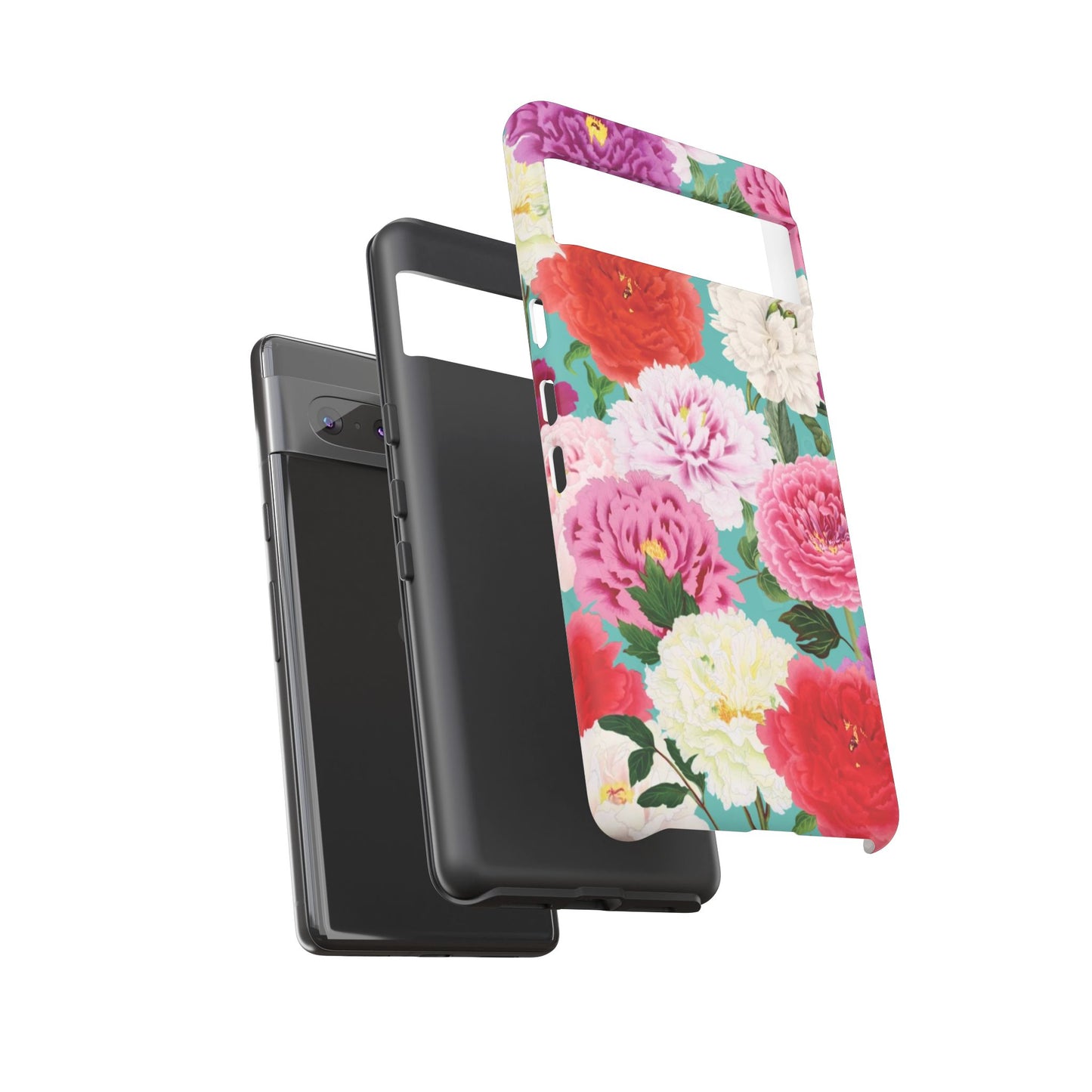Coque de téléphone renforcée Floral Peony — Housse botanique protectrice pour iPhone