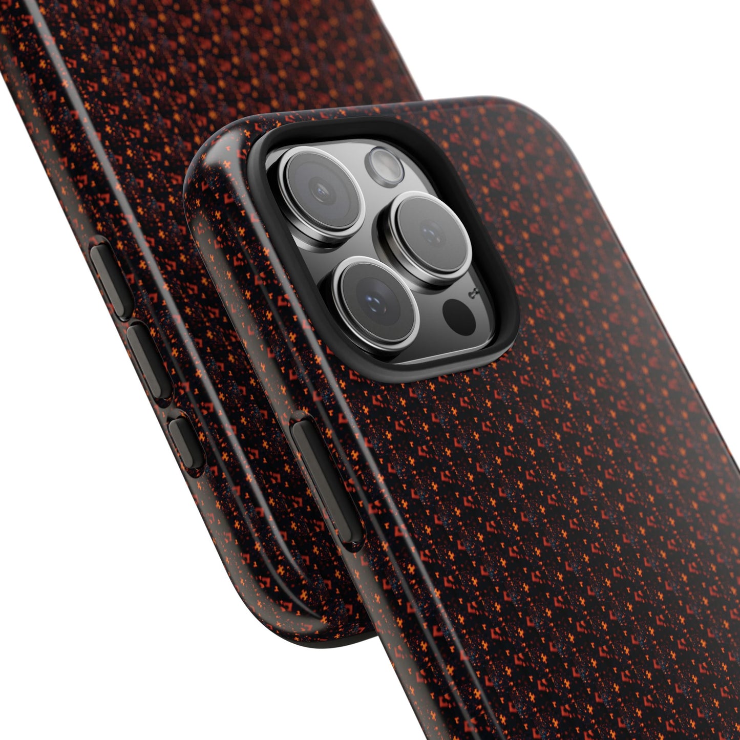 Coque de téléphone renforcée – Housse de protection robuste noire avec éclats rouges