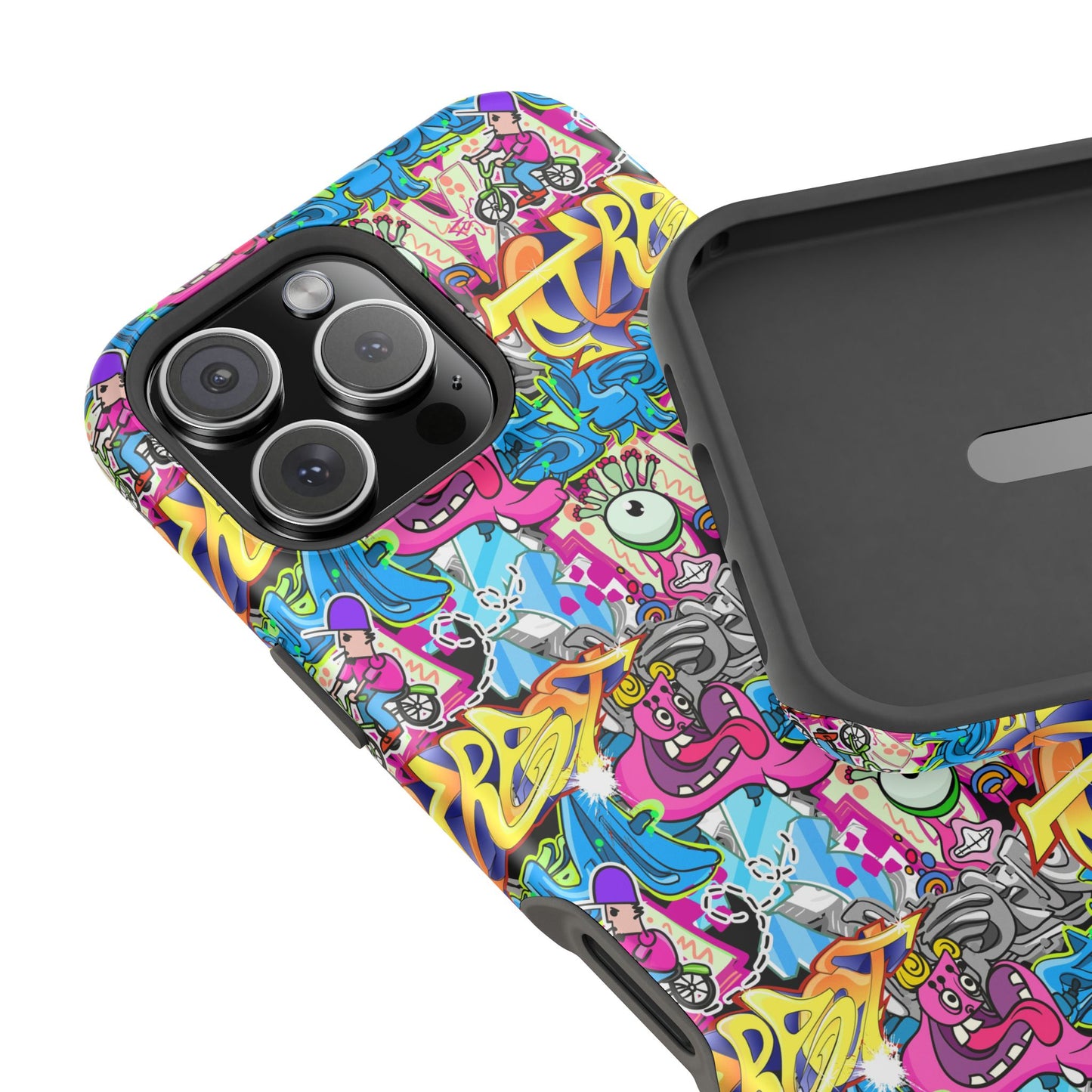 Coque de téléphone magnétique Graffiti Collage — Housse protectrice résistante aux chocs