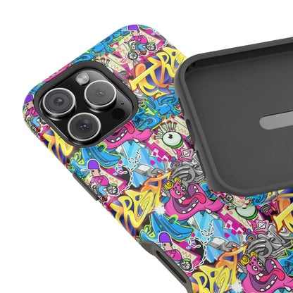 Coque de téléphone magnétique Graffiti Collage — Housse protectrice résistante aux chocs