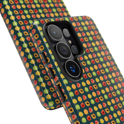 Floral Dot Tough Phone Case — Retro Pattern Protective Phone Cover