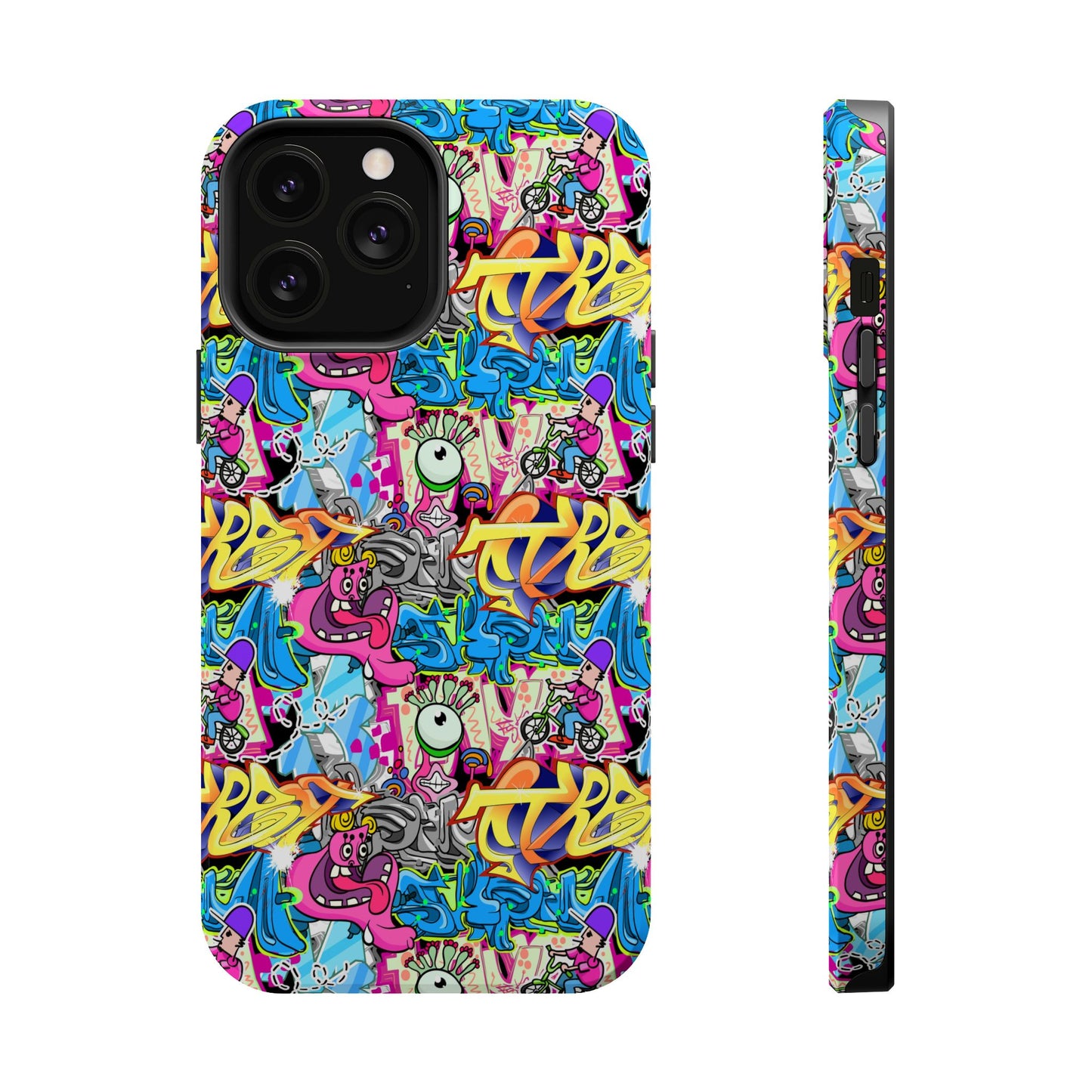 Coque de téléphone magnétique Graffiti Collage — Housse protectrice résistante aux chocs