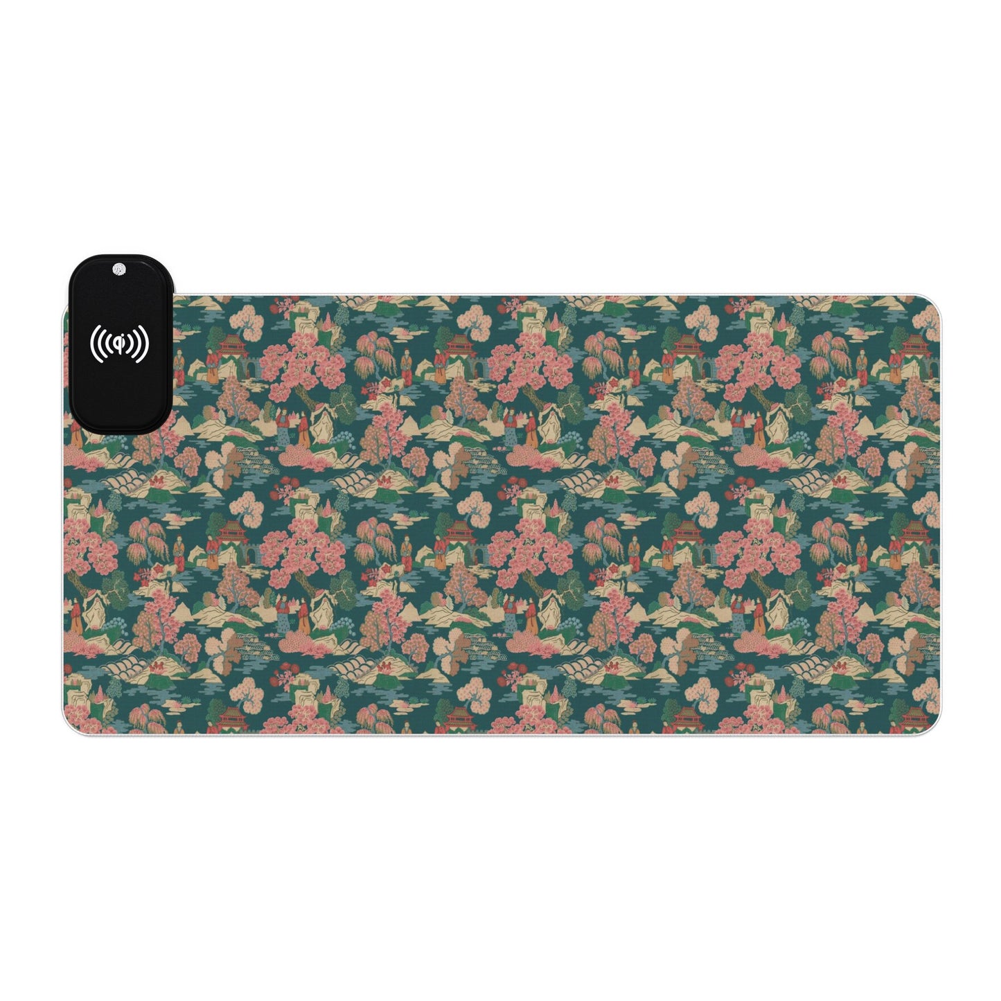 Tapis de souris gaming LED RGB avec recharge sans fil — Design camouflage floral