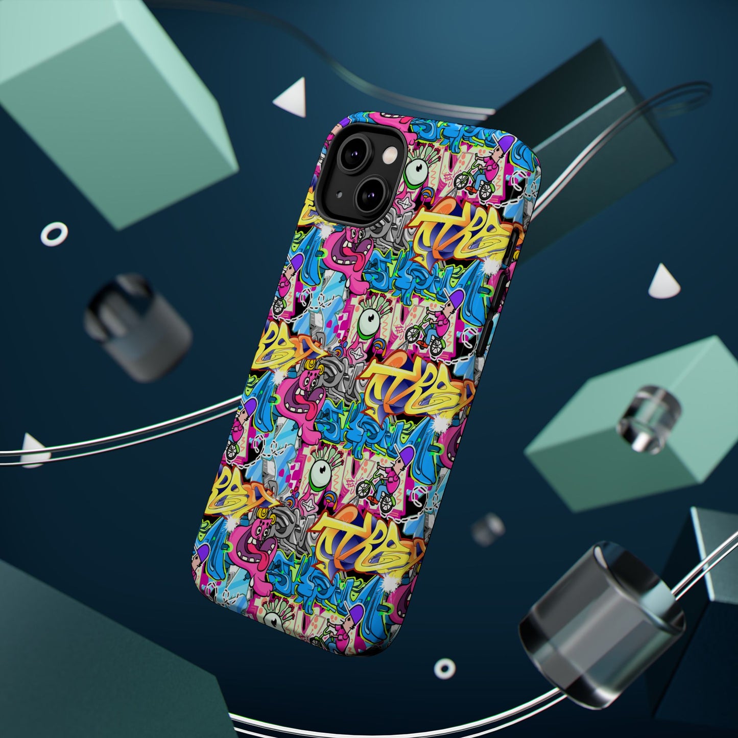 Coque de téléphone magnétique Graffiti Collage — Housse protectrice résistante aux chocs