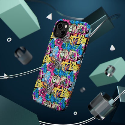Coque de téléphone magnétique Graffiti Collage — Housse protectrice résistante aux chocs