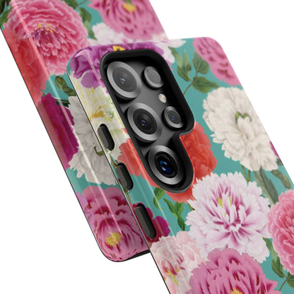 Coque de téléphone renforcée Floral Peony — Housse botanique protectrice pour iPhone