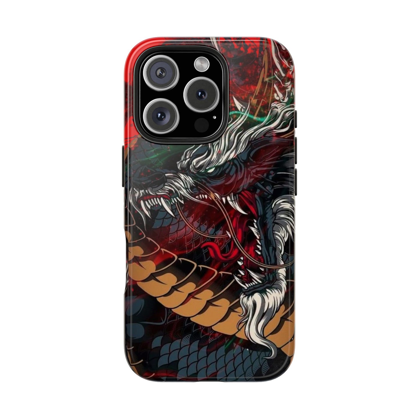 Coque de téléphone renforcée Dragon Rage — Housse protectrice iPhone style tatouage