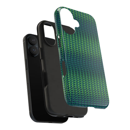 Green Woven Texture Tough Phone Case — Durable Protective Phone Cover