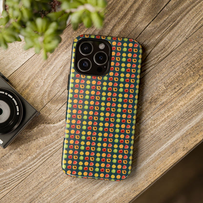 Floral Dot Tough Phone Case — Retro Pattern Protective Phone Cover