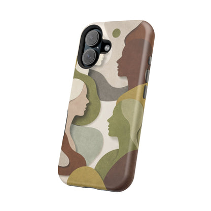 Coque de téléphone — Silhouettes multiculturelles abstraites magnétique et résistante aux chocs