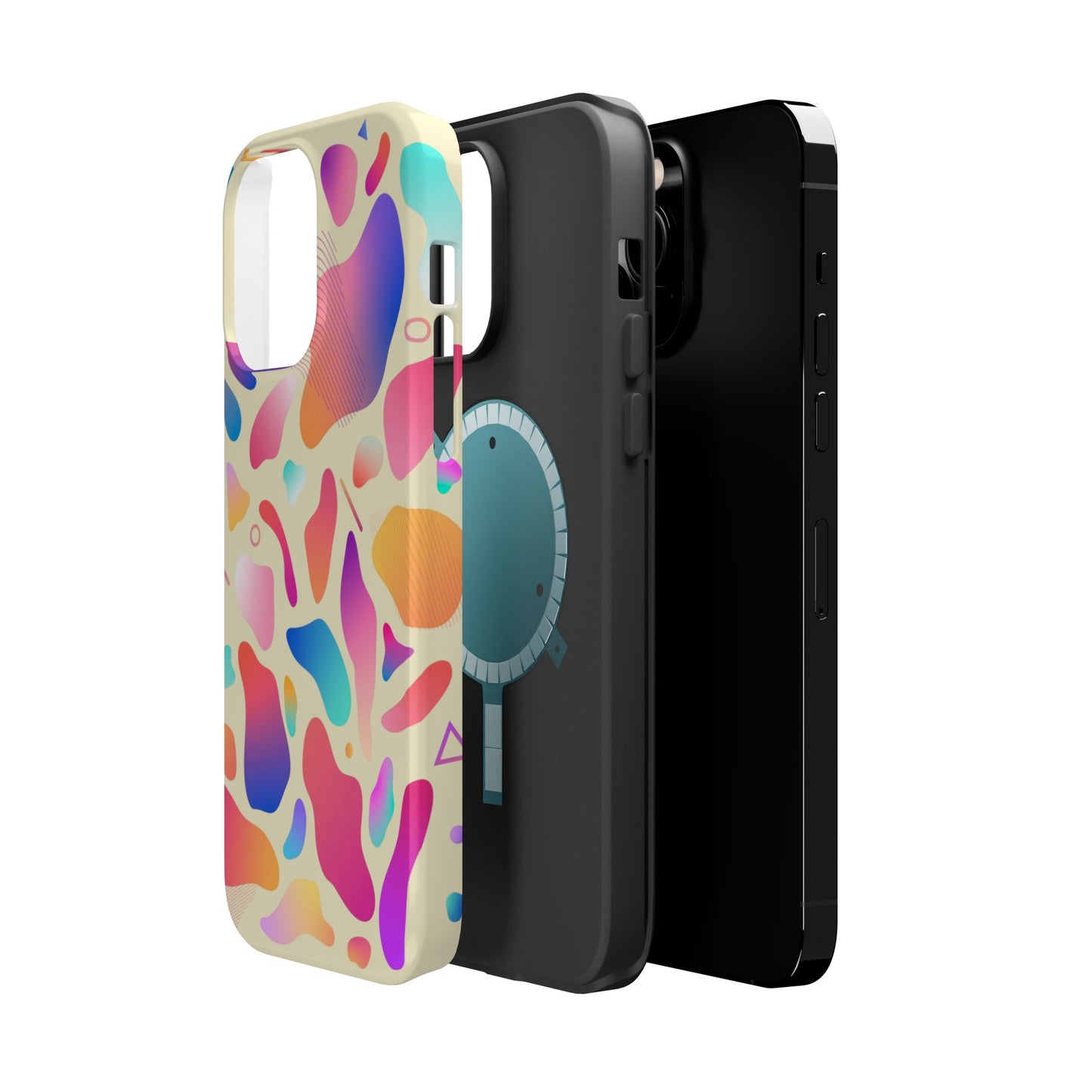 Coque de téléphone antichoc MagSafe — Motif abstrait coloré