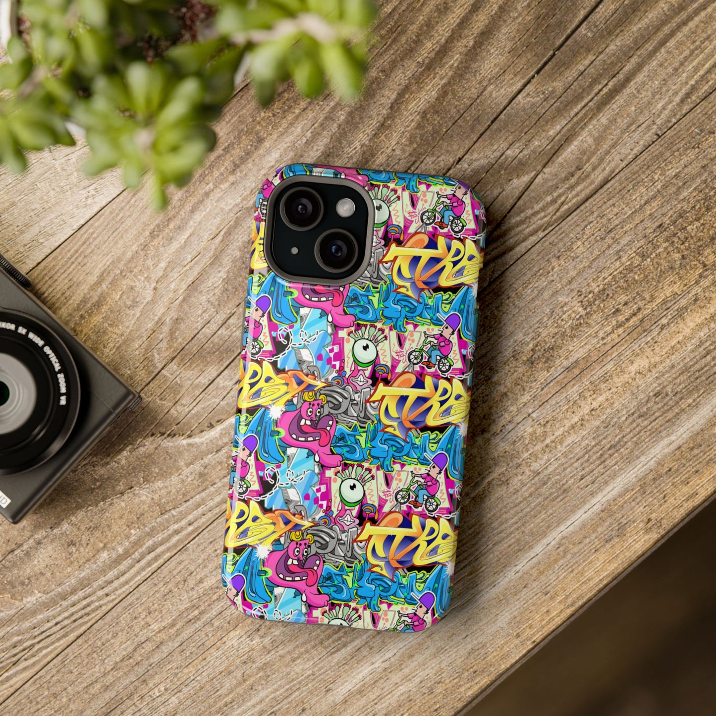 Coque de téléphone magnétique Graffiti Collage — Housse protectrice résistante aux chocs