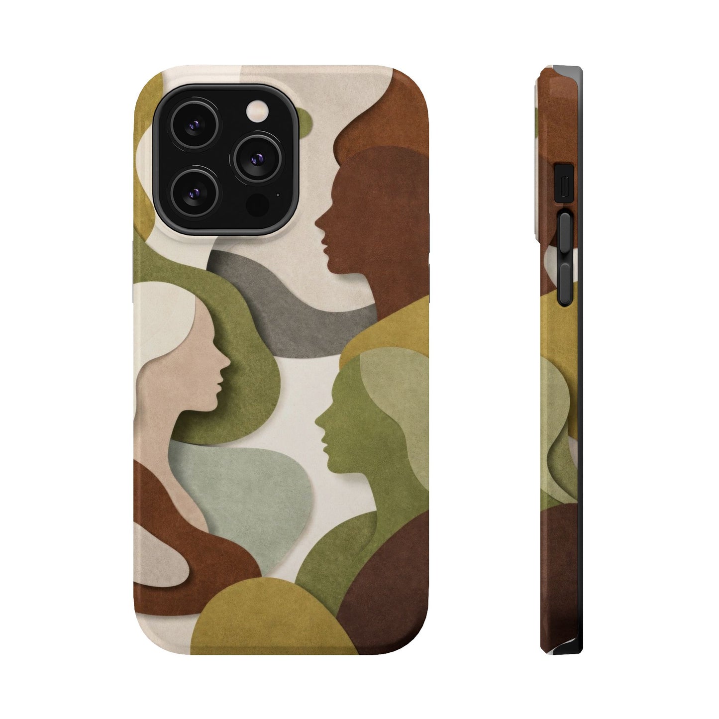 Coque de téléphone — Silhouettes multiculturelles abstraites magnétique et résistante aux chocs
